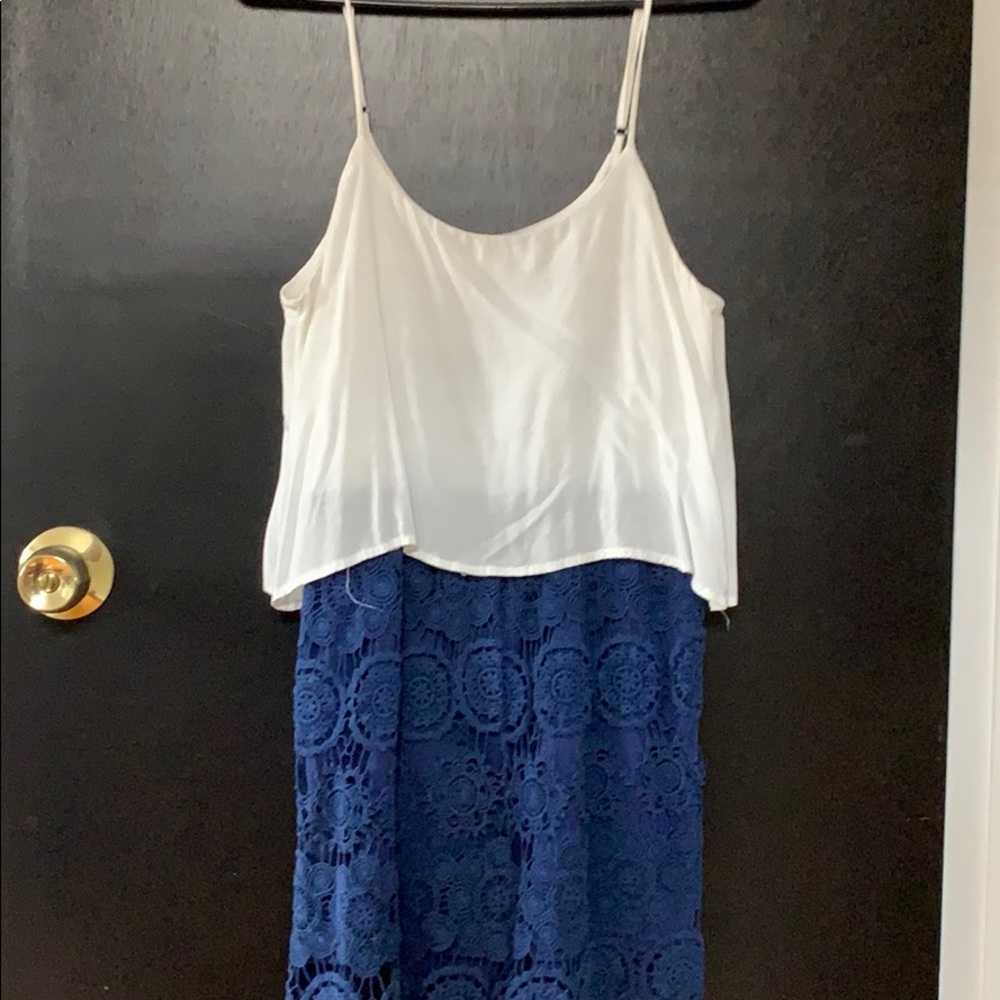 Blue/white romper